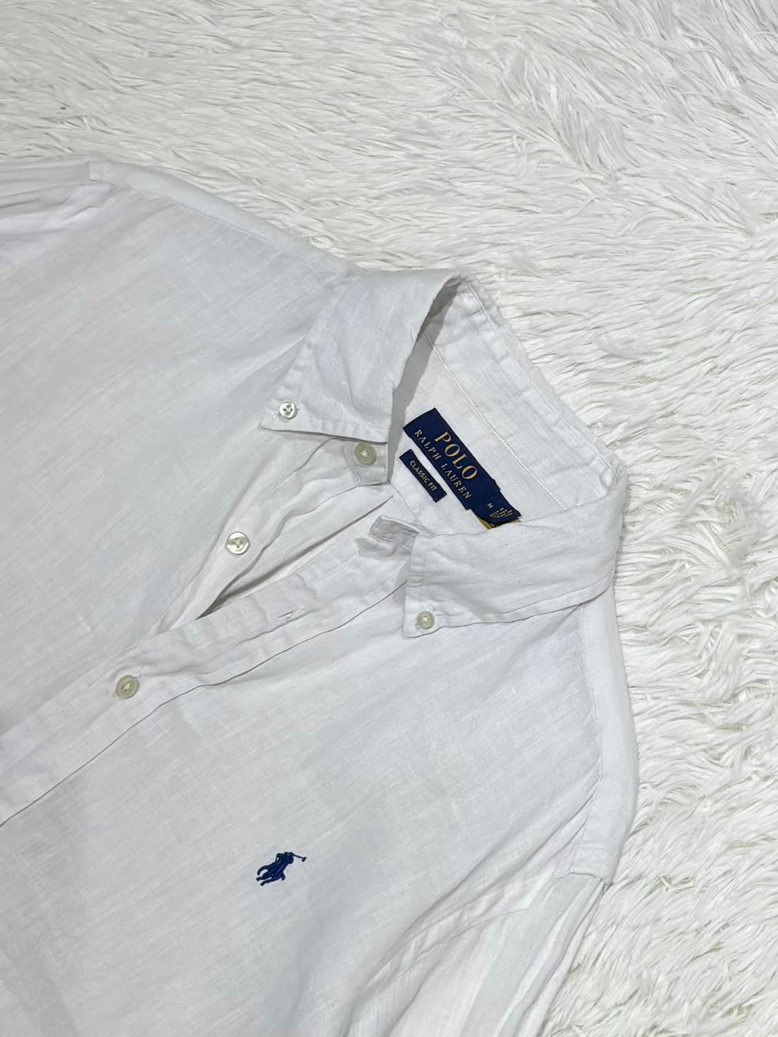 폴로랄프로렌 qr 네이비포니 린넨 셔츠 상품이미지4