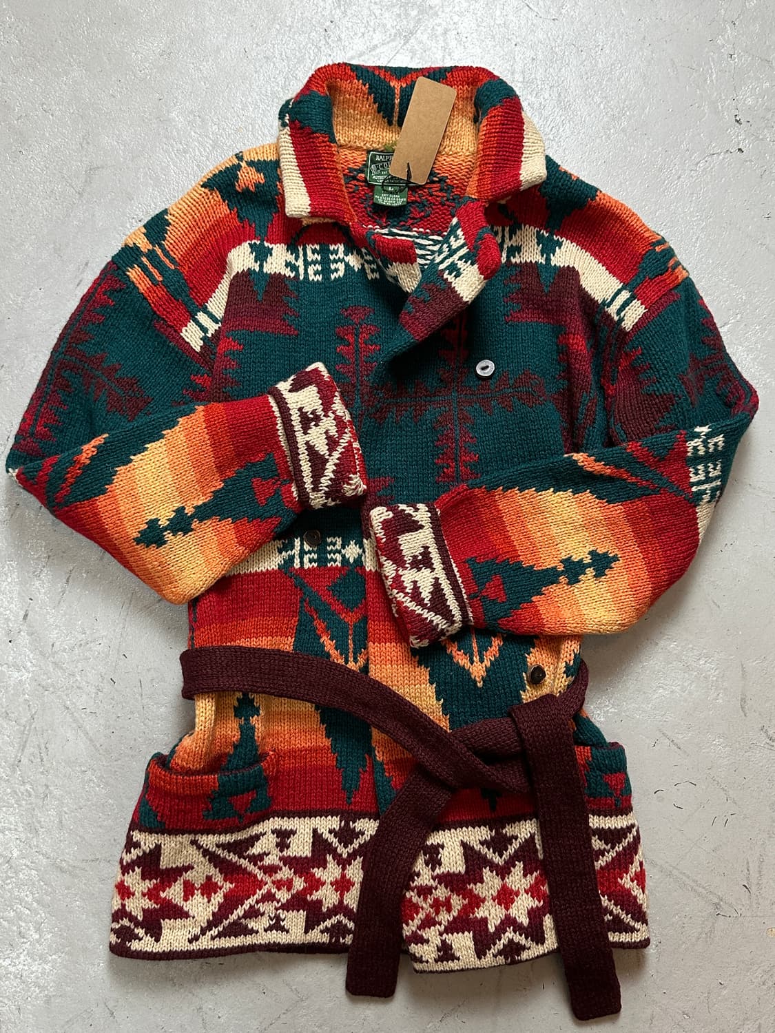 90's 폴로 컨트리 니트 로브 코트 더블알엘 나바호 상품이미지7