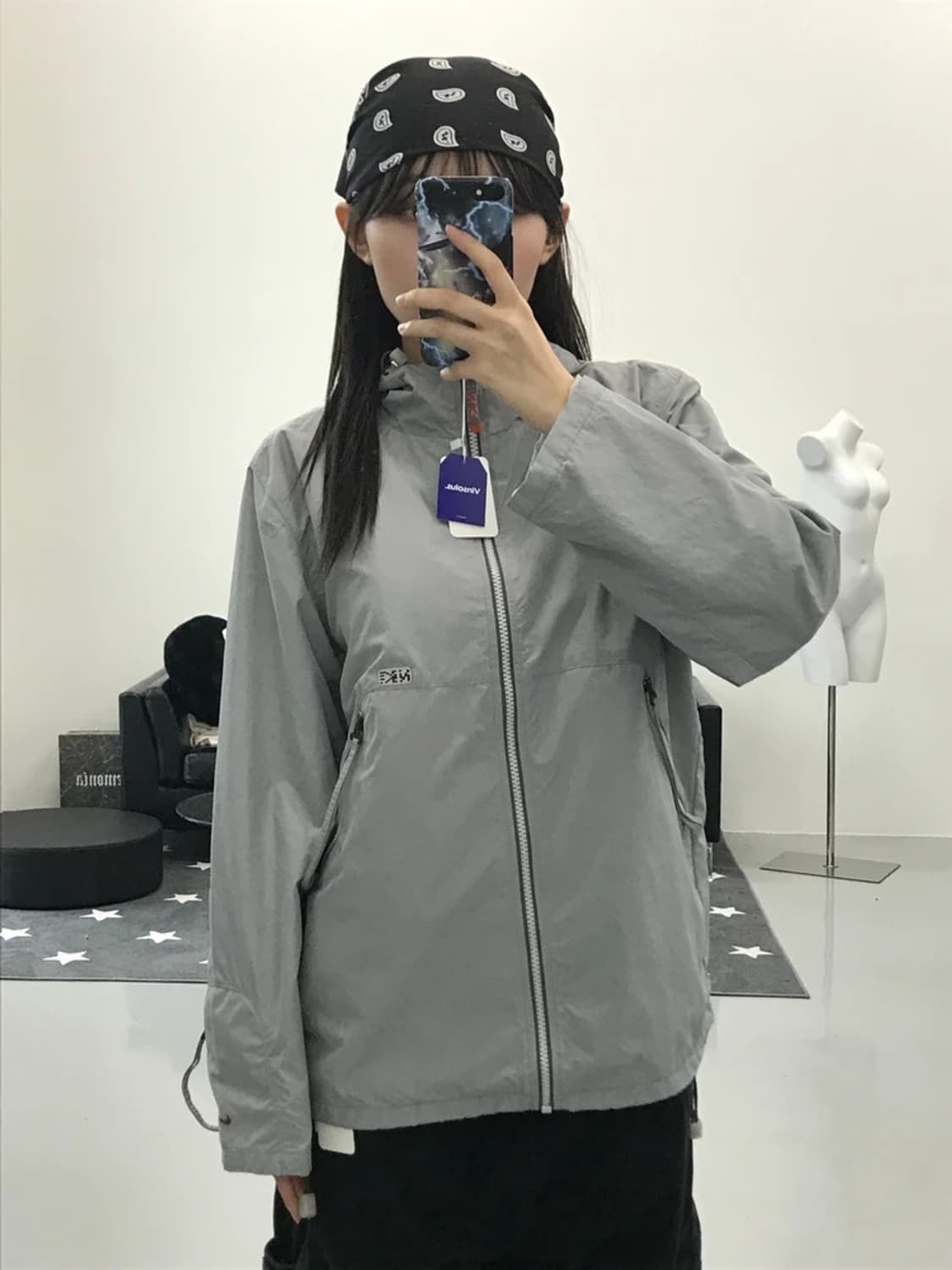 나이키 올드스쿨 그레이 바람막이 상품이미지2