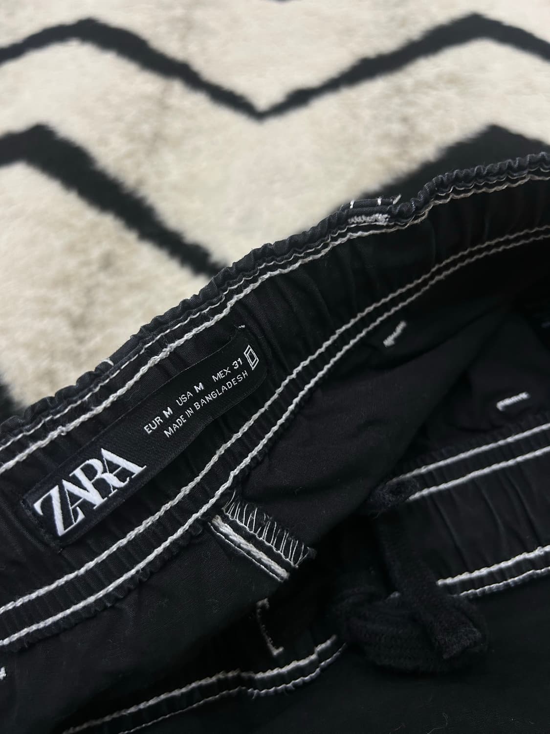 [한국L]ZARA 스티치 썸머 숏 반바지/블랙 상품이미지3