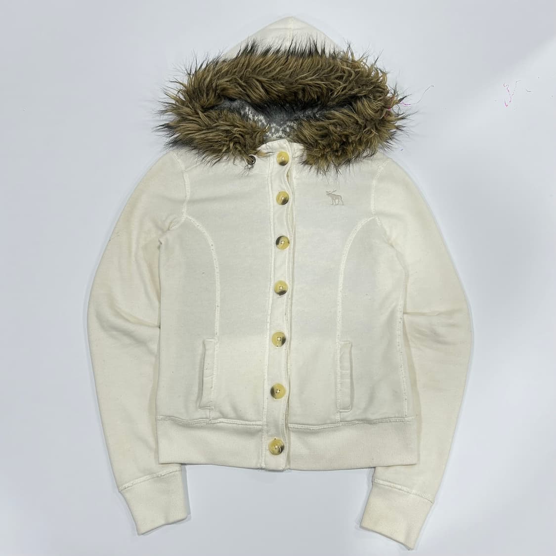 Abercrombie 아베크롬비 아이보리 울프죠 후드집업 상품이미지3