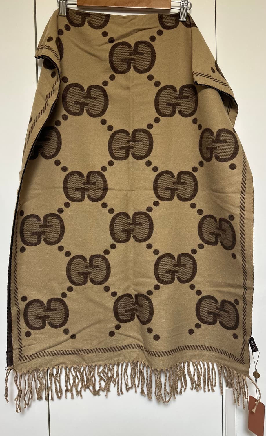 구찌 GG 패턴 캐시미어숄&머플러 브라운 베이지 남여공용 상품이미지1