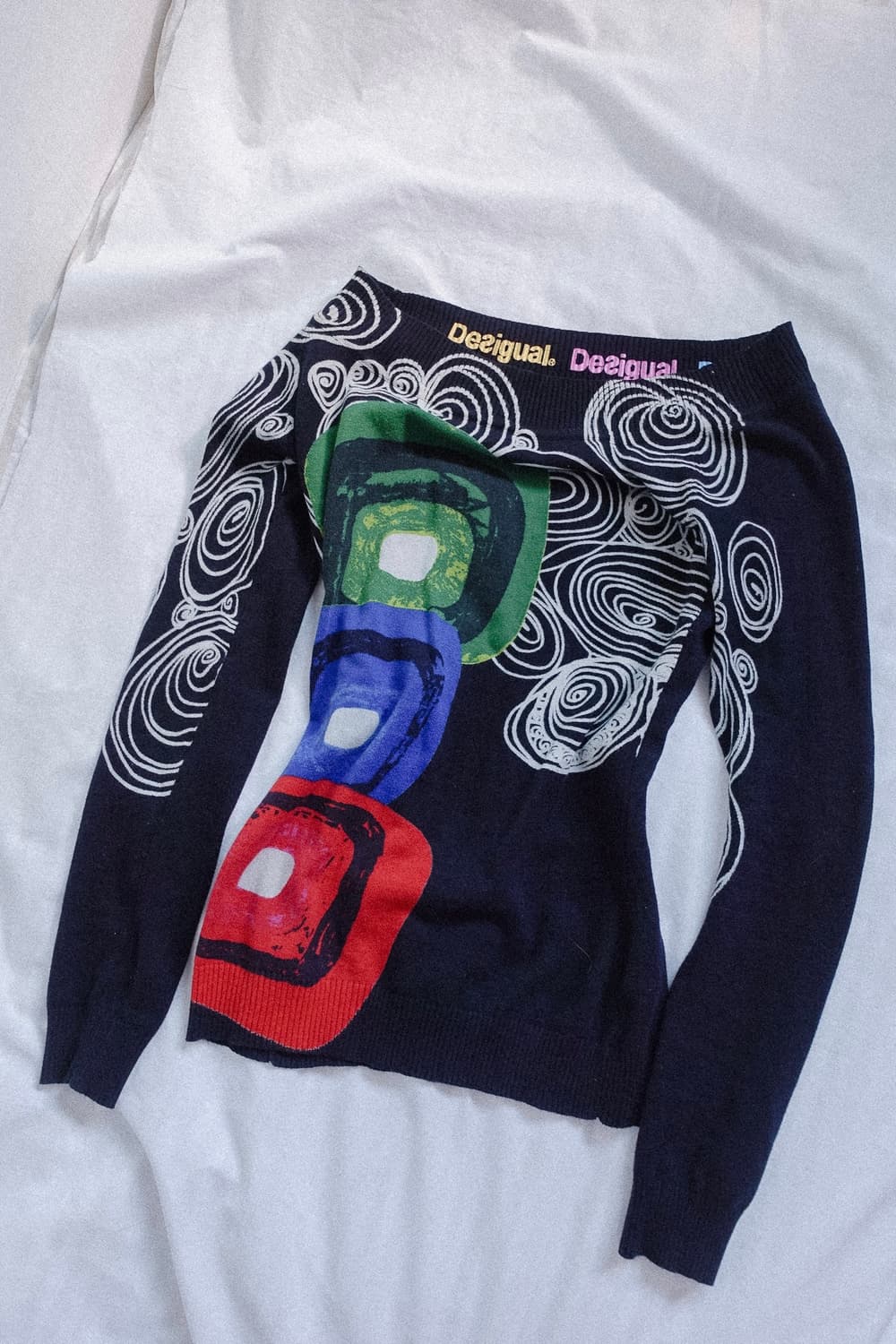 Pattern off-shoulder knit 상품이미지1