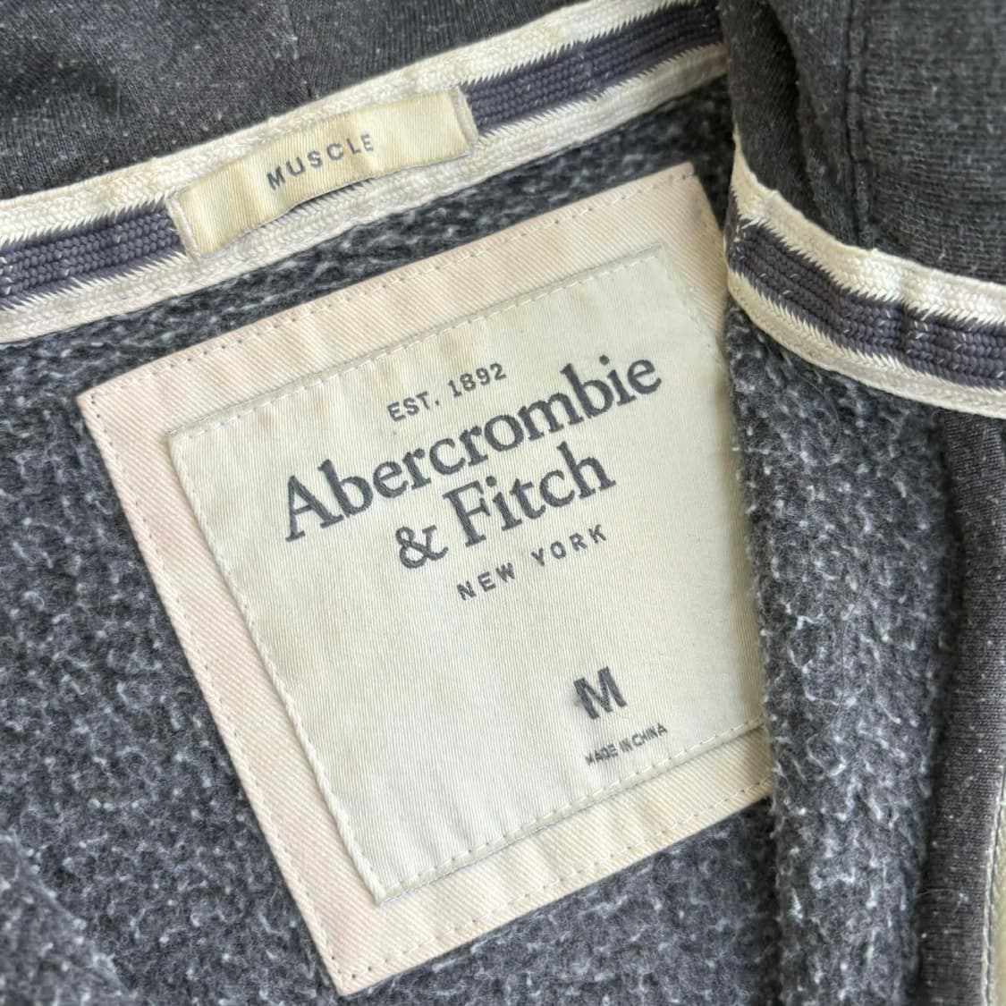 아베크롬비 y2k 올드스쿨 그레이 스웻 후드집업 희귀져지(M) 상품이미지4