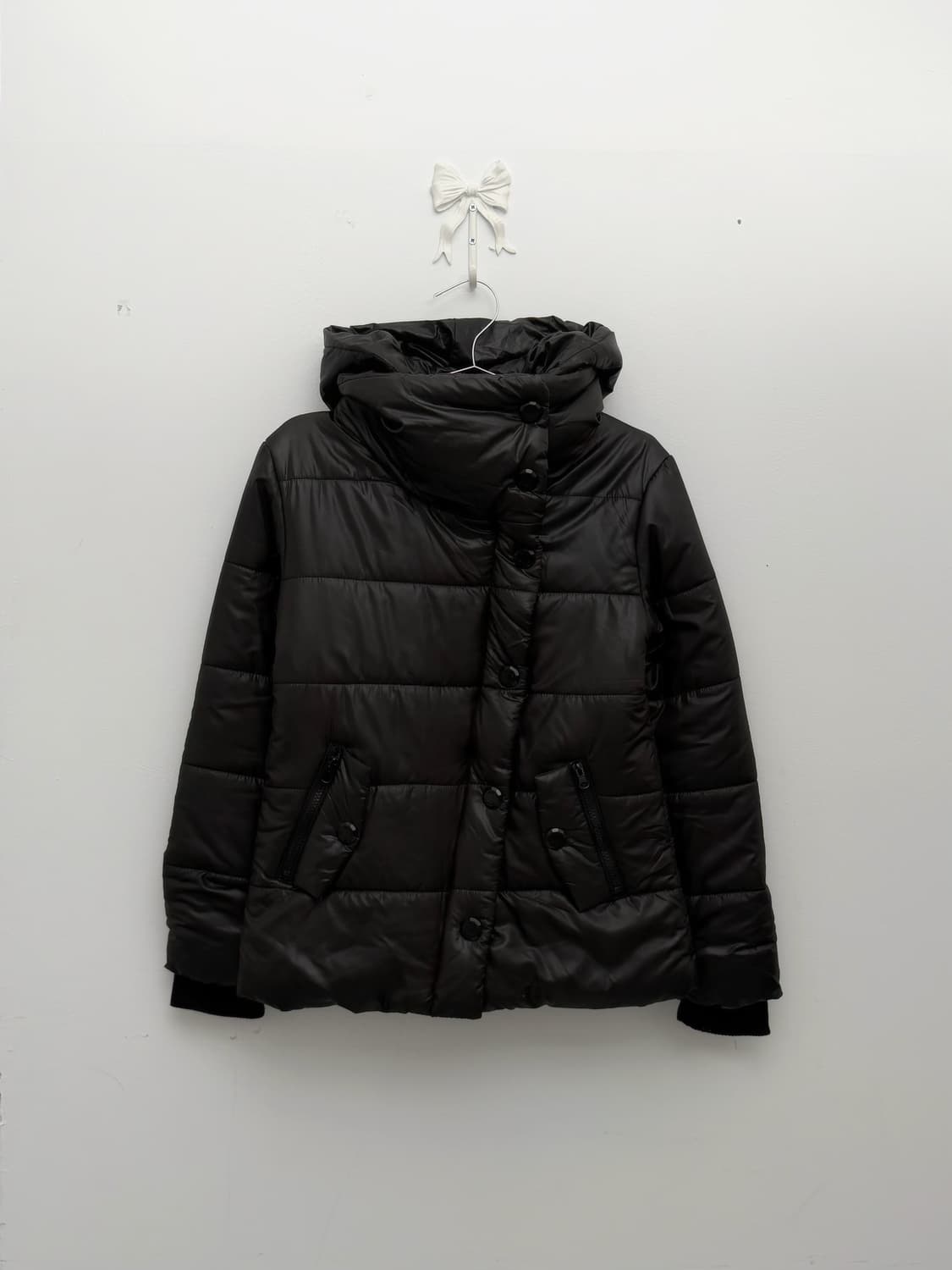 Heaven and Earth 블랙 하이넥 푸퍼 자켓 상품이미지4