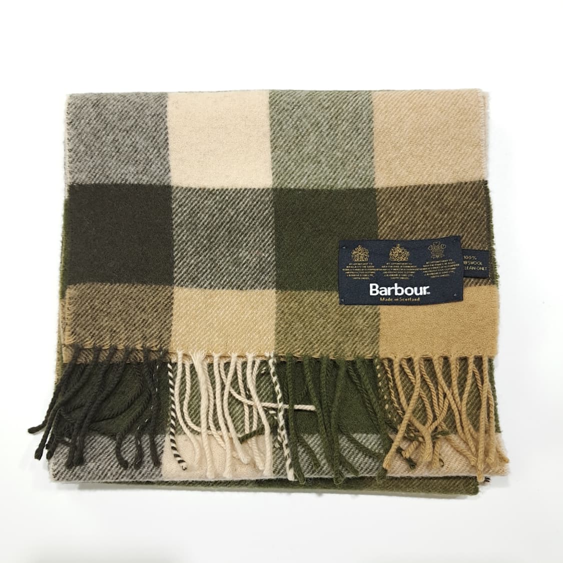MX447 바버 스코틀랜드판 램스울 3로얄워런트 올리브 머플러 목도리 상품이미지6