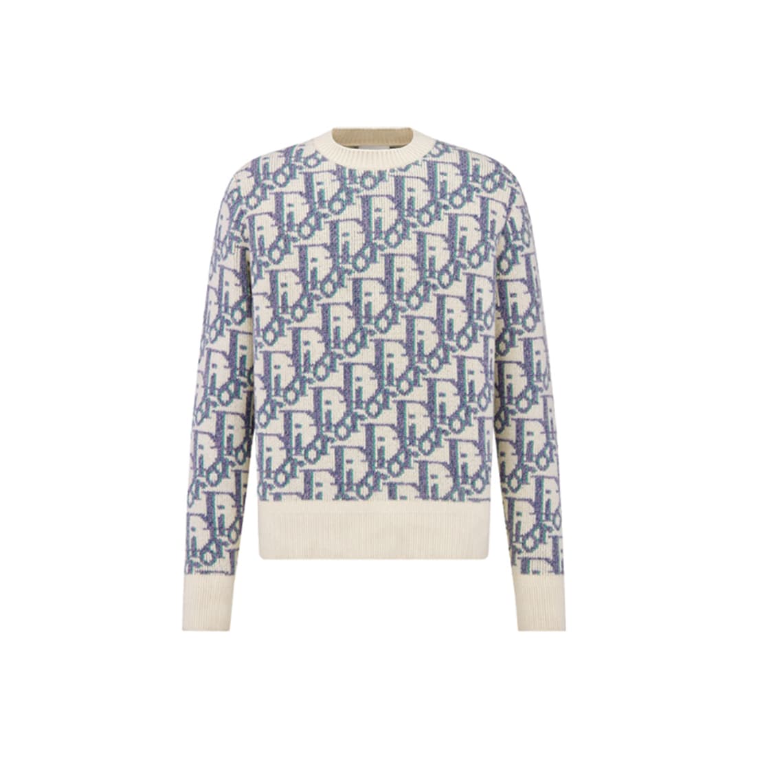 [L] 디올 오블리크 스웨터 화이트 모브 씨 그린 울 자카드 상품이미지1