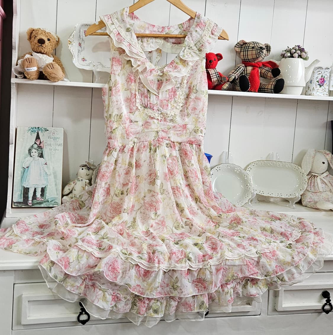 엑시즈팜(axes femme) 로즈 쉬폰 프릴 원피스 상품이미지2