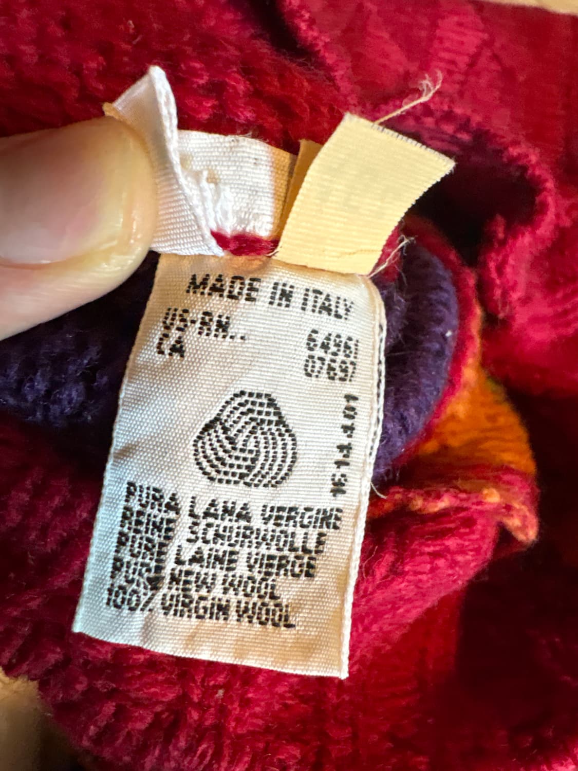 베네통 빈티지 울 니트 레드 Japan 상품이미지3