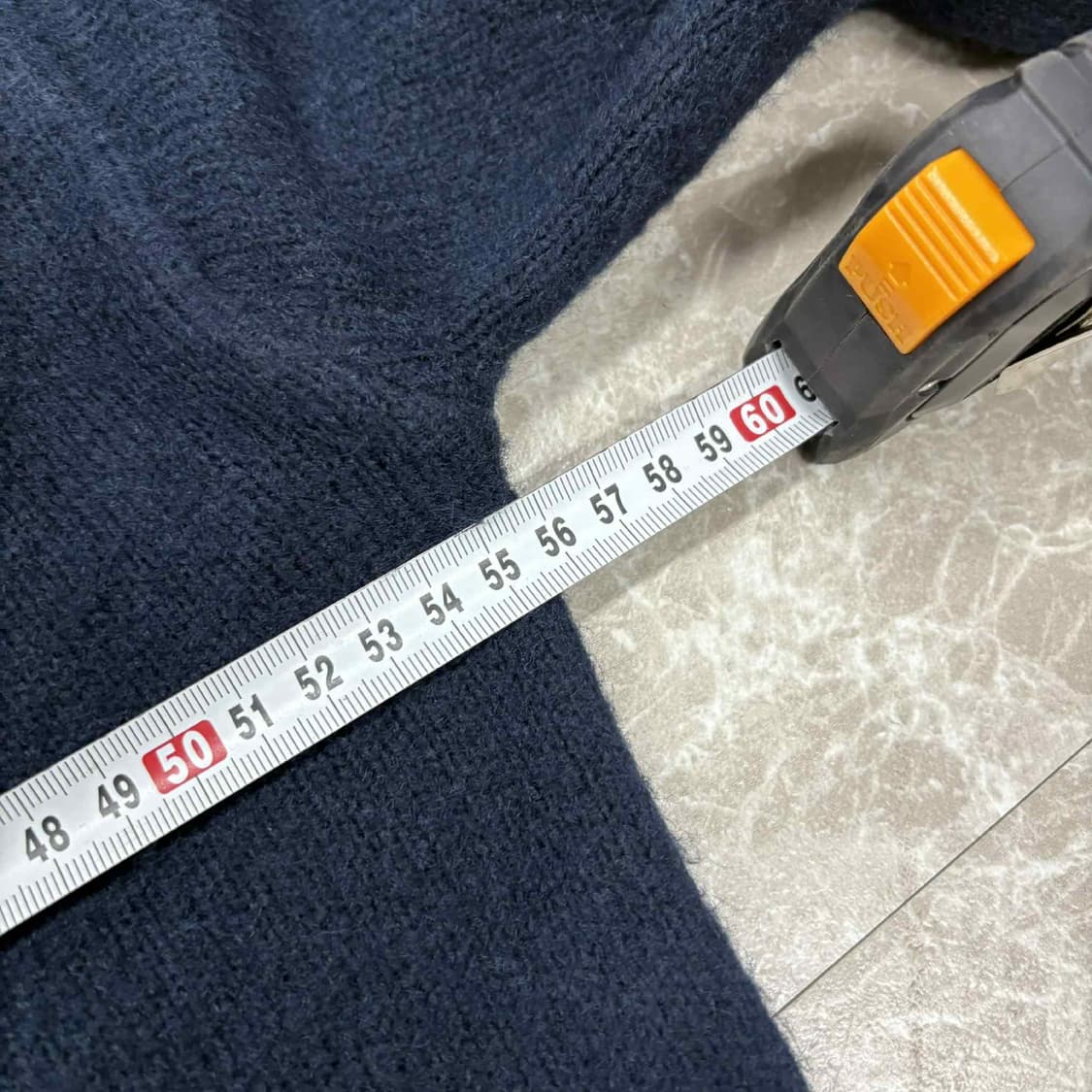 후아유 빅로고 베어 네이비 크루넥 니트(M) 상품이미지6