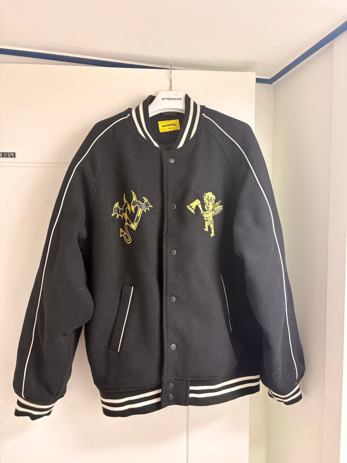 위캔더스 바시티 자켓 블랙 L 상품이미지1