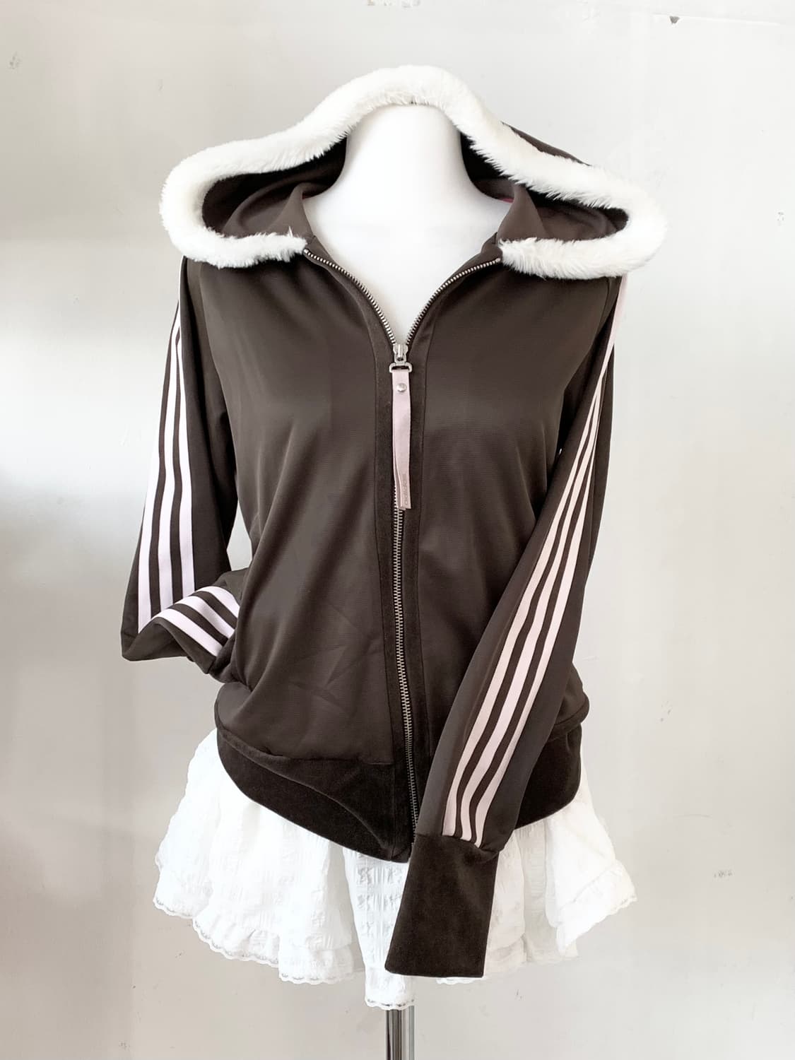 Adidas 올드스쿨 딸기초코 퍼 후드져지 상품이미지2