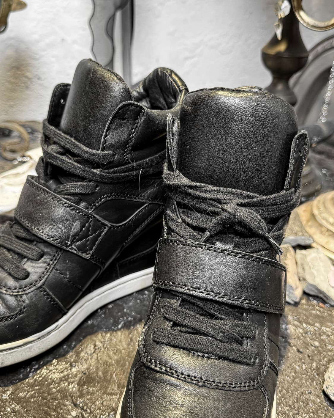 ASH – Leather High-top Wedge Sneakers 상품이미지3