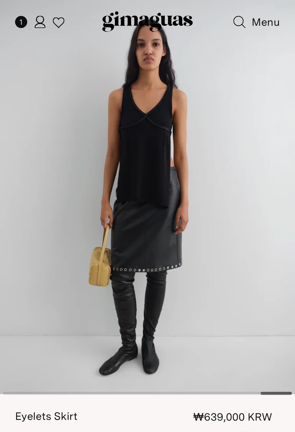 [S,M]기마구아스 Eyelets 아일렛 레더 스커트 상품이미지10