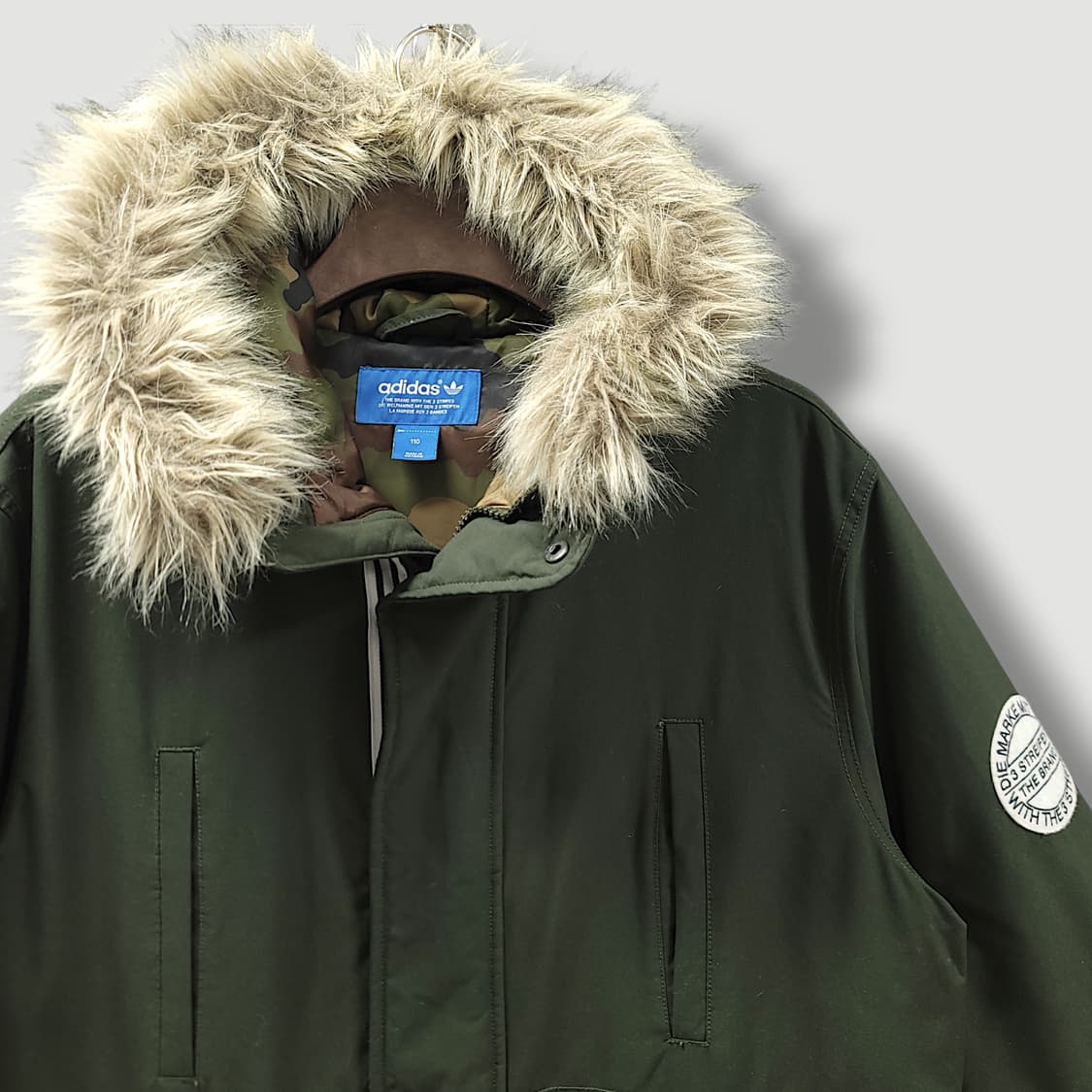 [110] 아디다스 카키 카모플라쥬 덕 다운 파카 상품이미지5