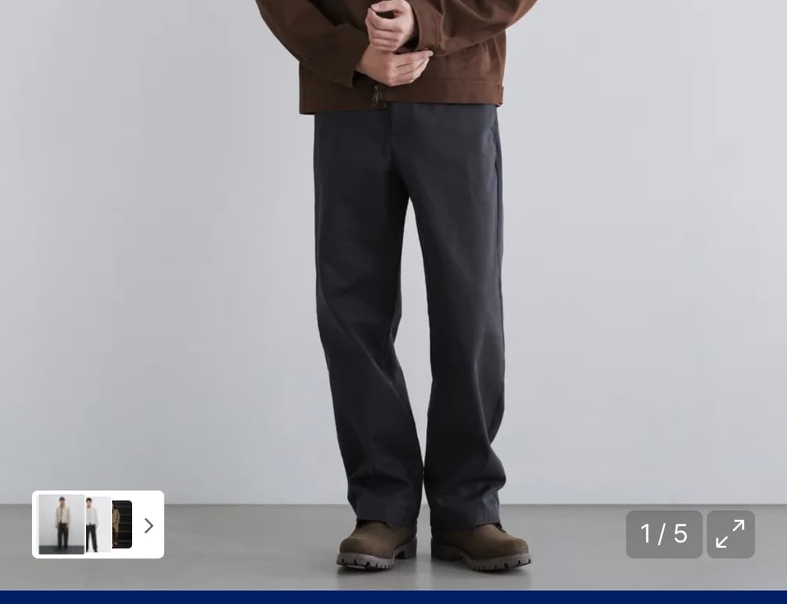 무탠다드 헤비웨이트 CP 와이드 치노 팬츠 [그레이] 32 상품이미지1