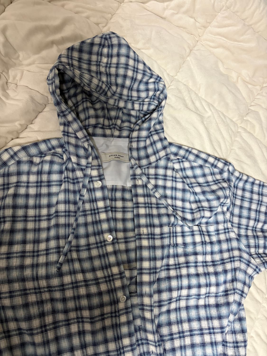 애프터프레이 체크 후드 셔츠 M 상품이미지1