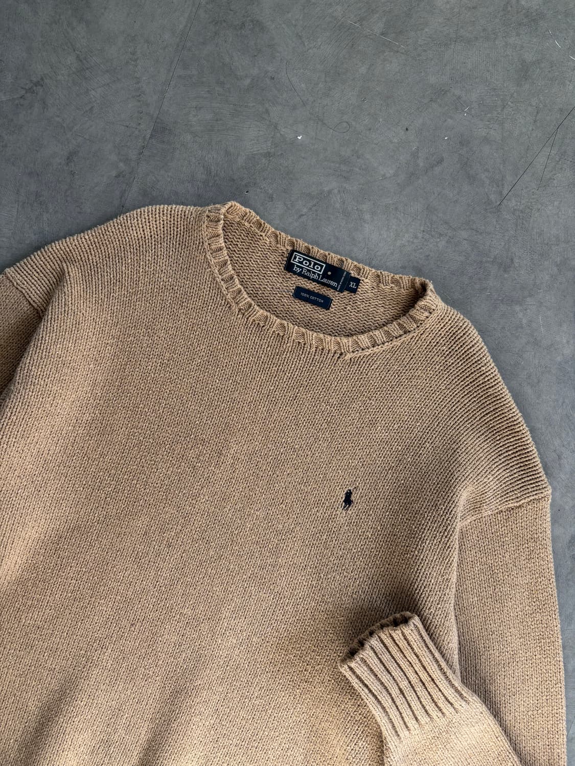 폴로랄프로렌 탄베이지 코튼 오버사이즈 니트 상품이미지3