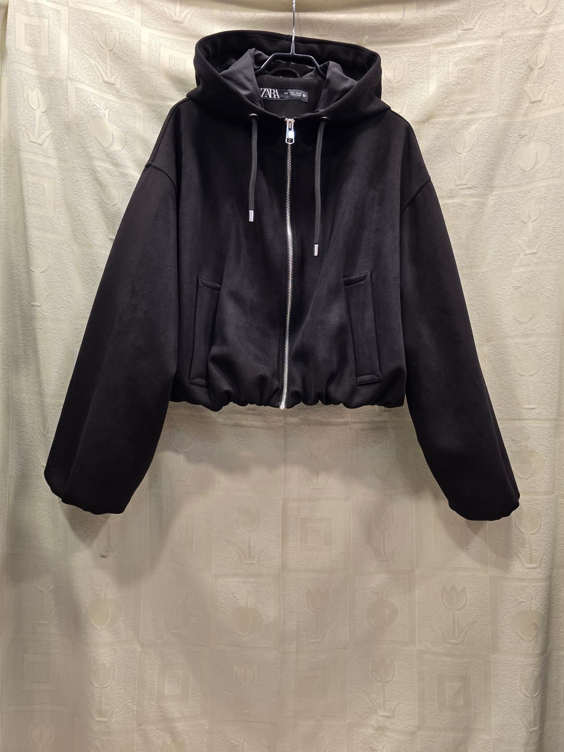 자라 블랙 크롭 후드 집업 자켓 프리사이즈 상품이미지1