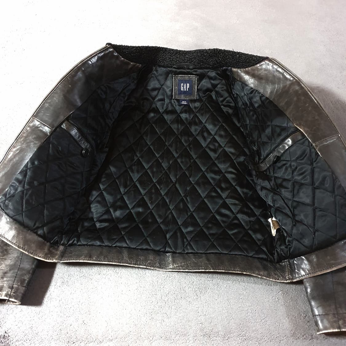 90s 올드 갭 카우 레더 자켓 xs 상품이미지7