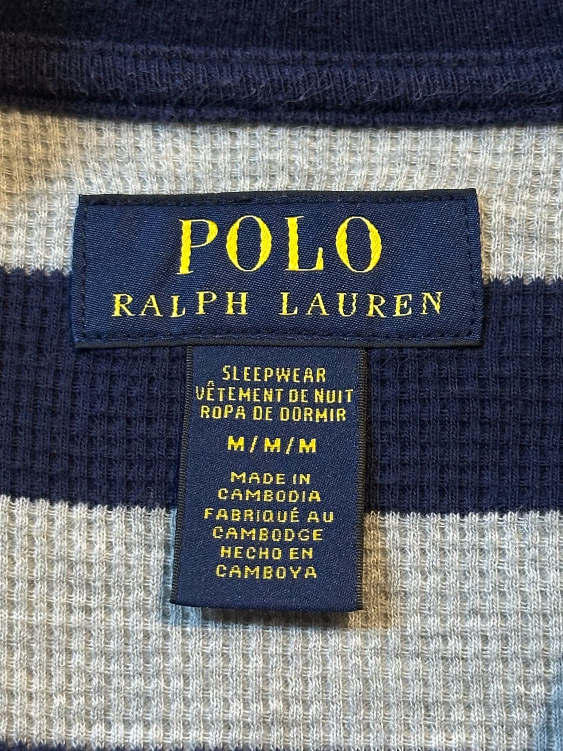 폴로 랄프로렌 POLO 신형 스트라이프 와플 긴팔 니트 네이비 상품이미지5