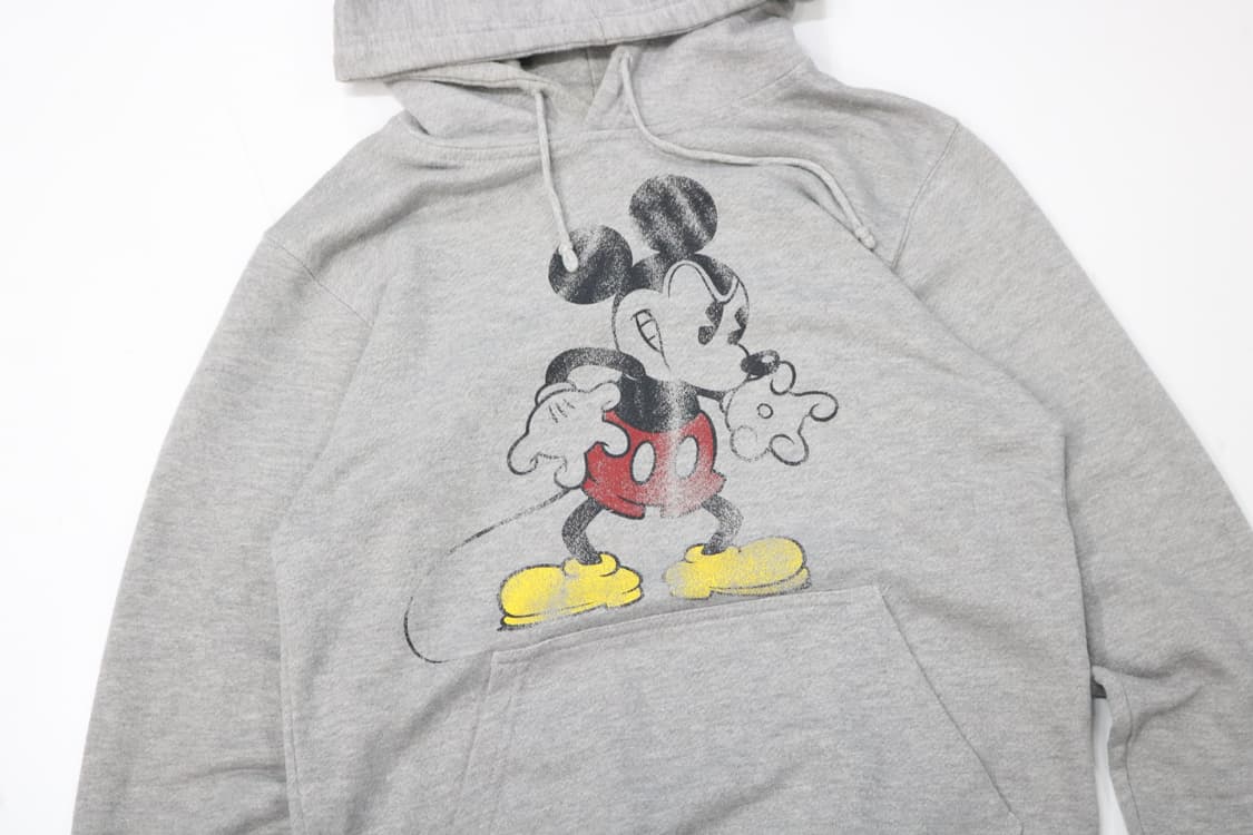 디즈니 빈티지 미키 마우스 크랙 그래픽 후드 티셔츠 상품이미지3