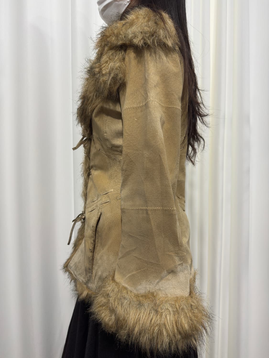 morgan suede& faux fur jacket 상품이미지4