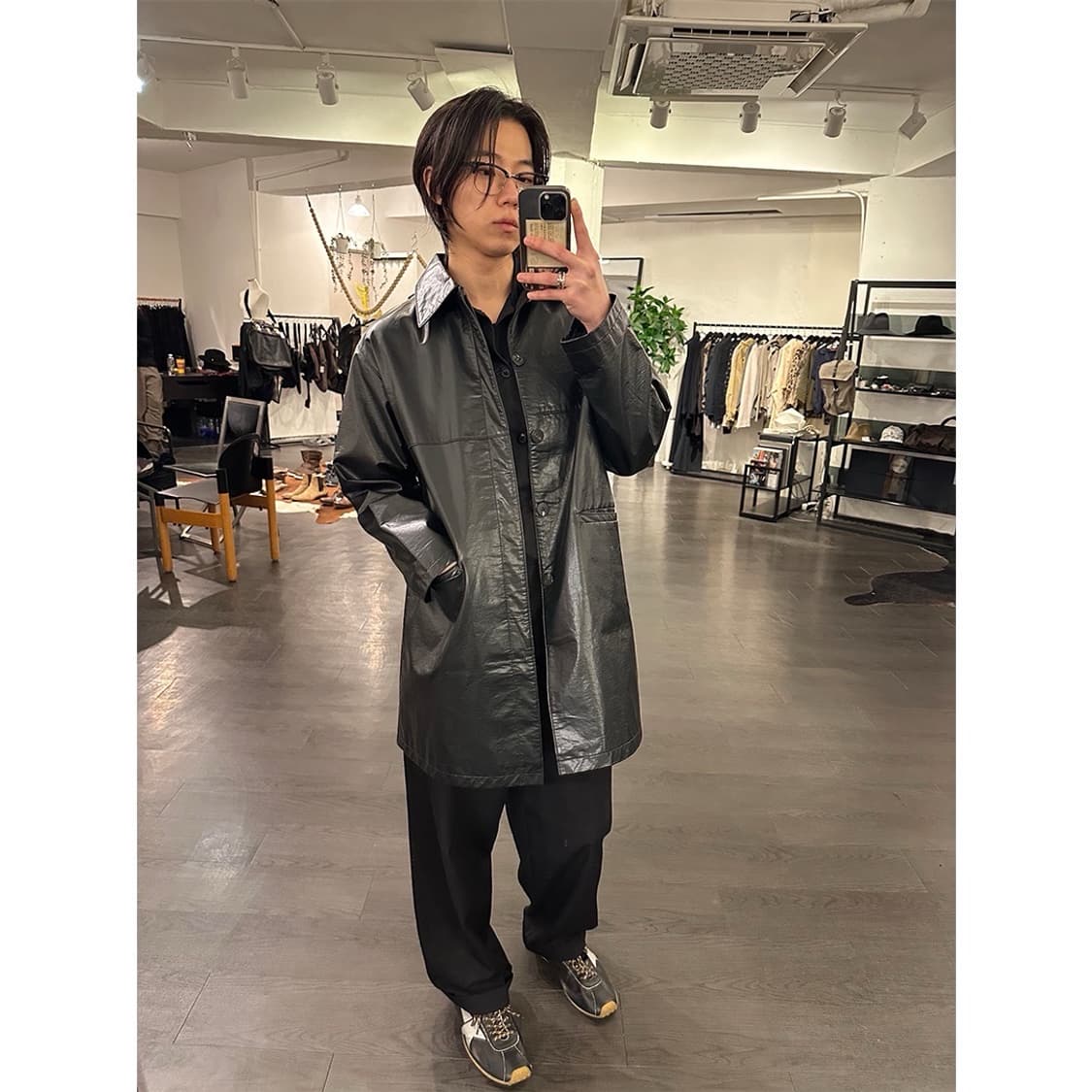 지에다 레더 코트 상품이미지4