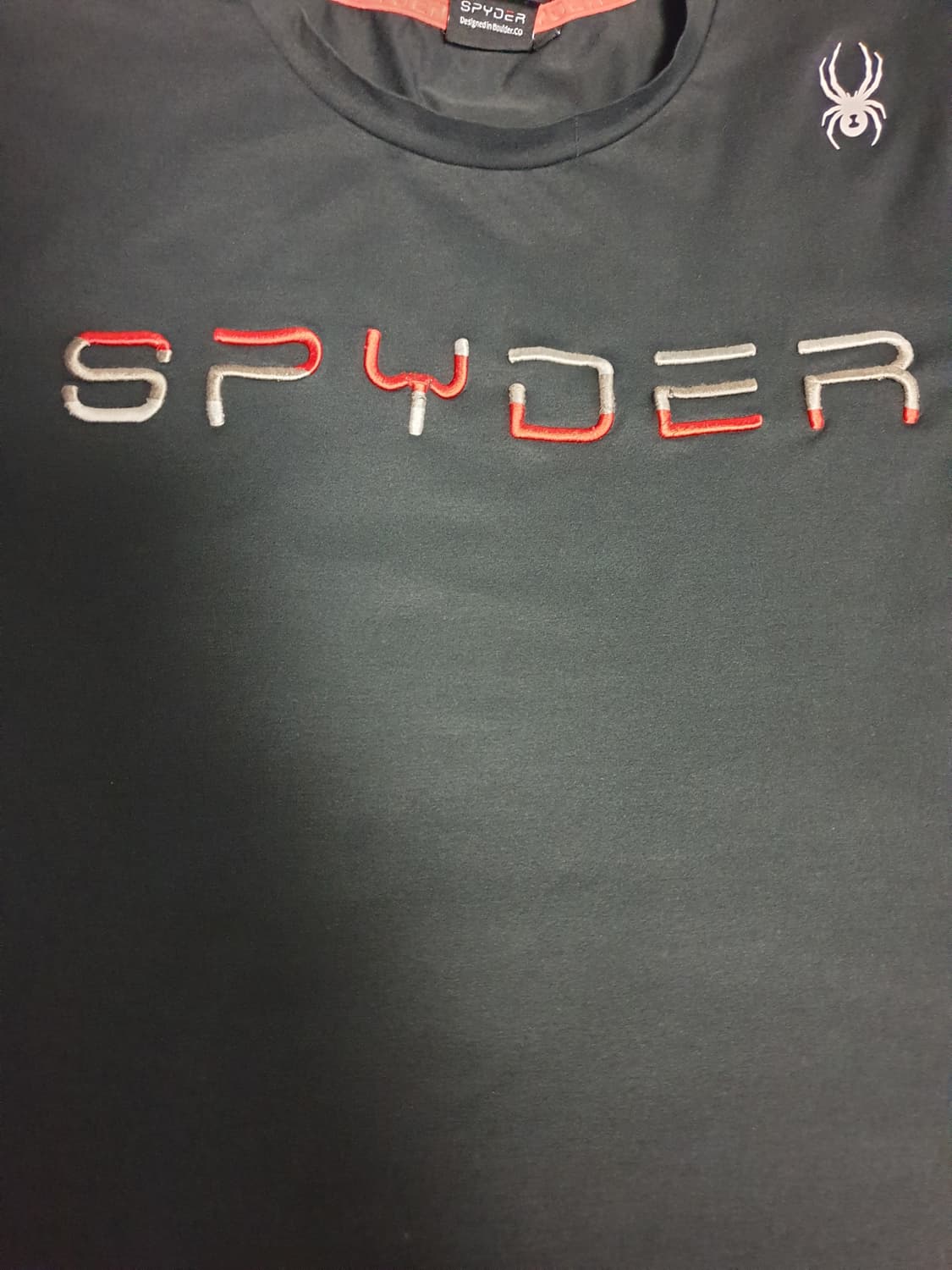 스파이더 기능성 레터링 자수 반팔티 블랙 (XL) 상품이미지2
