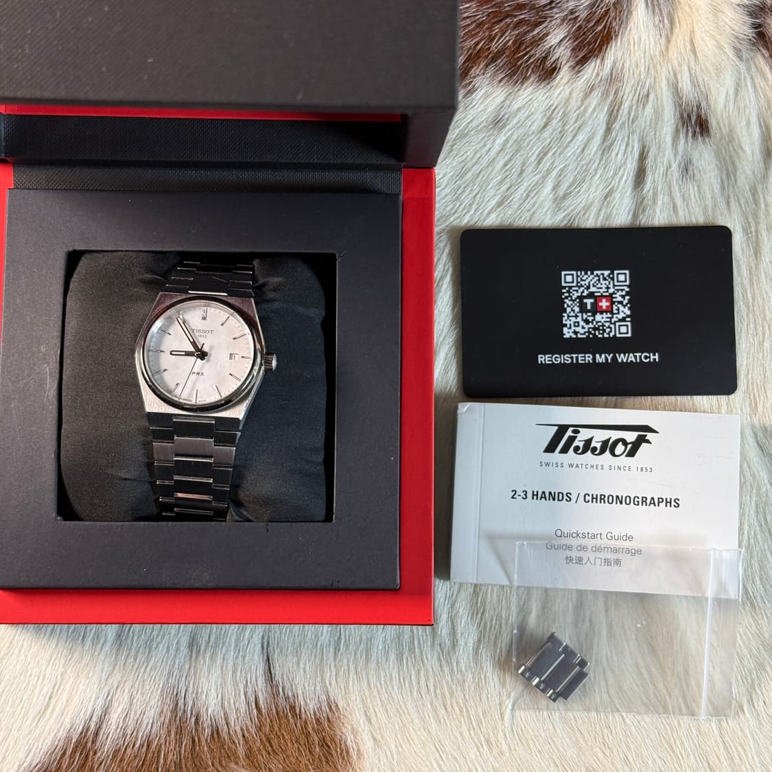 티쏘 prx 35mm 쿼츠 mop 자개 손목시계 상품이미지5