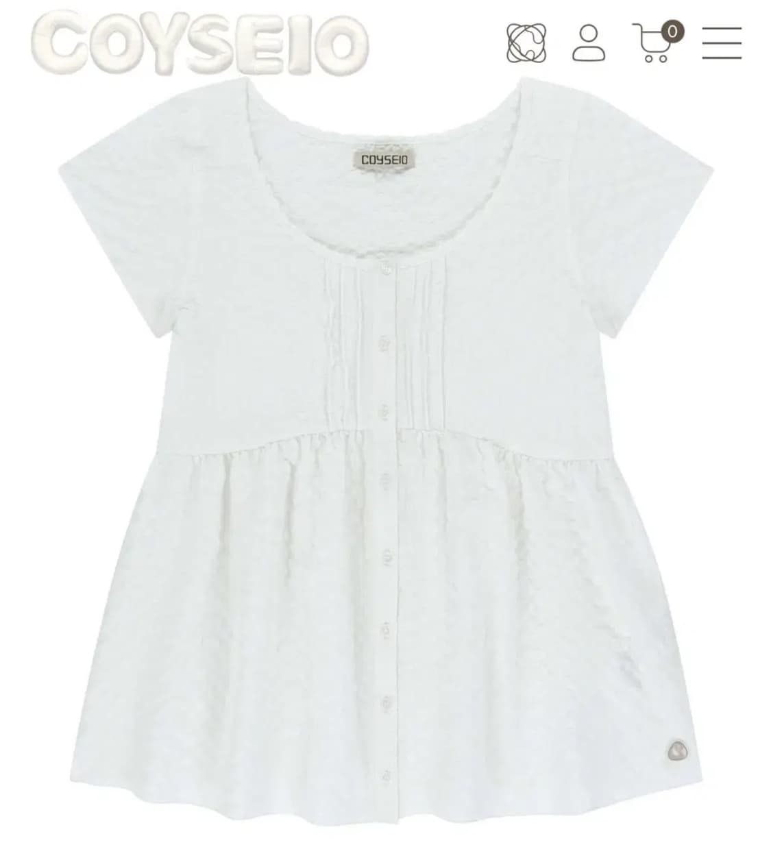 코이세이오 핀턱 블라우스 화이트 상품이미지1