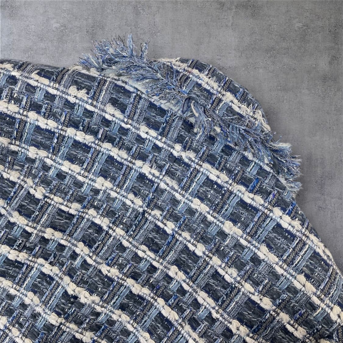 발망 Balmain 블루 트위드 실버버튼 더블 브레스티드 자켓 40 상품이미지9