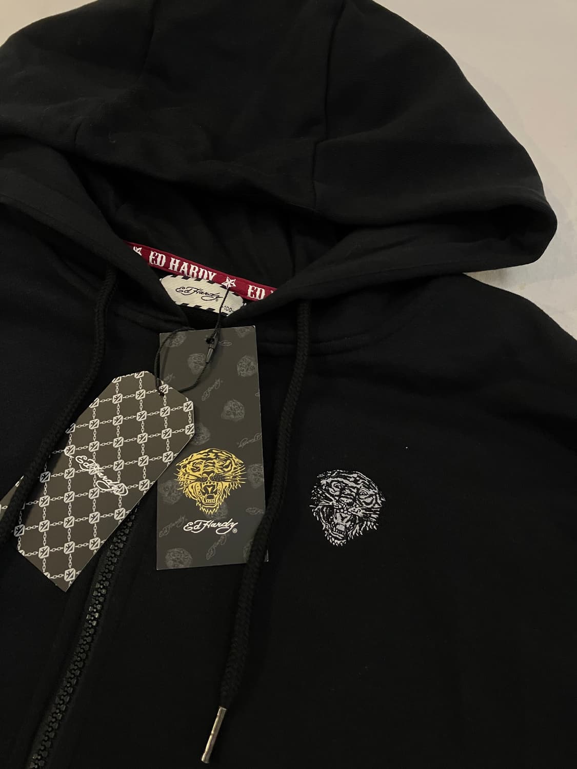 에드하디 백로고 y2k 후드집업 블랙 상품이미지4