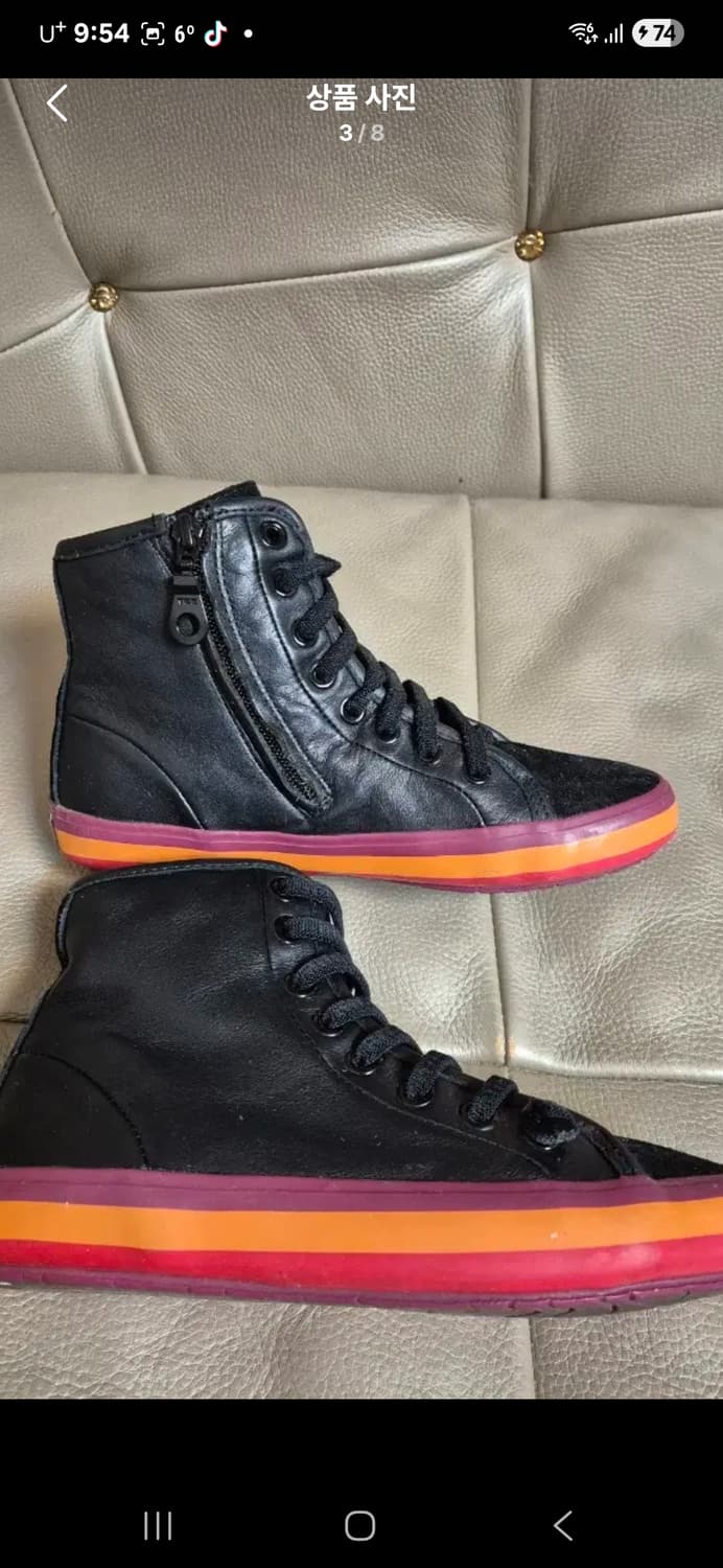 캠퍼 가죽 하이탑 스니커즈 여자 235 상품이미지3