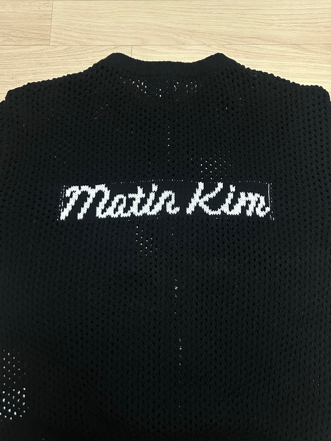 마뗑킴 자카드 그물 니트 집업  상품이미지4