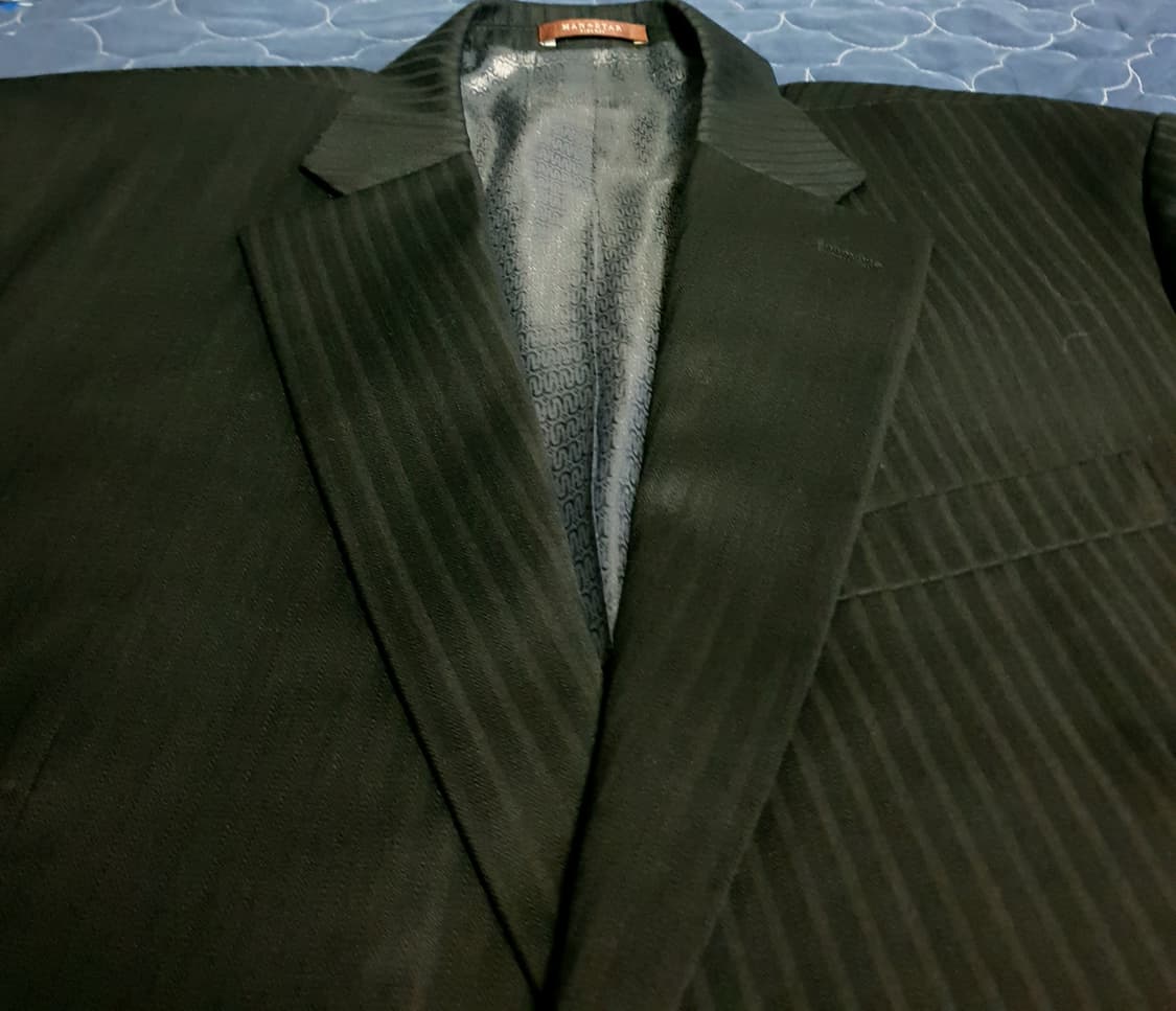 (00s 코오롱) 맨스타 피렌체 스트라이프 클래식 수트셋업 블랙 상품이미지2