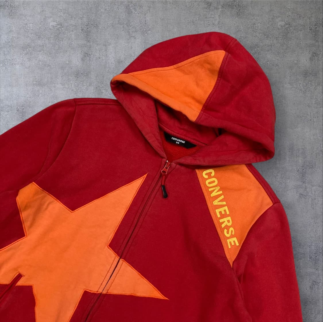 컨버스 레드 배색 스타 로고 후드 집업 상품이미지2