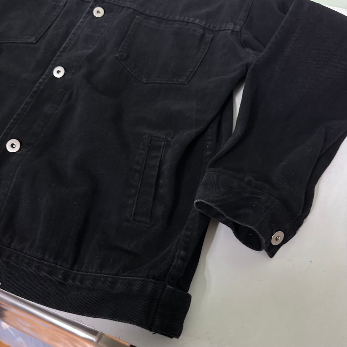 L 파르티멘토 투포켓 빈티지블랙워시드 데님트러커자켓 청자켓 상품이미지3