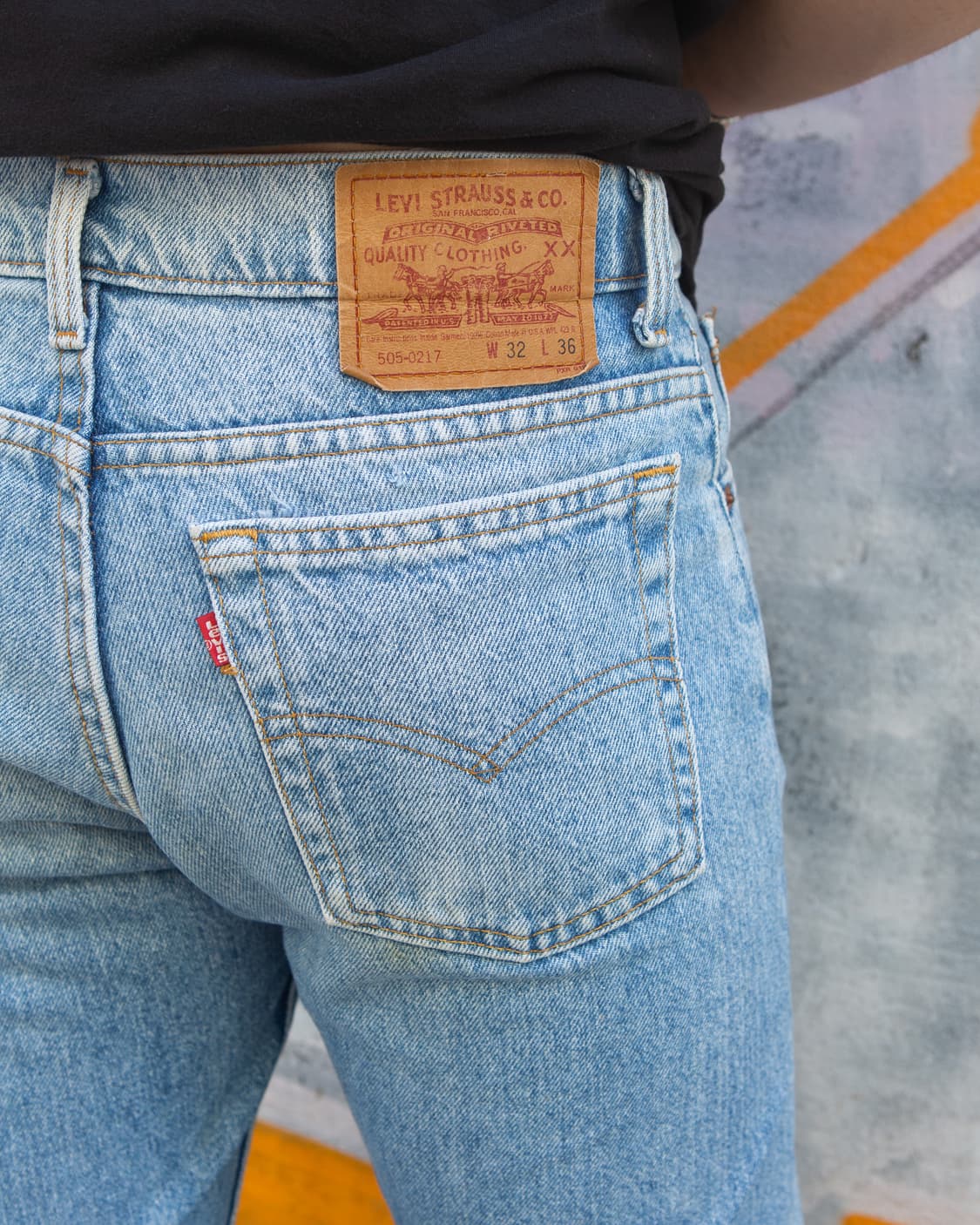 90s 리바이스 505-0217 데님 팬츠 32/36 USA made 상품이미지4