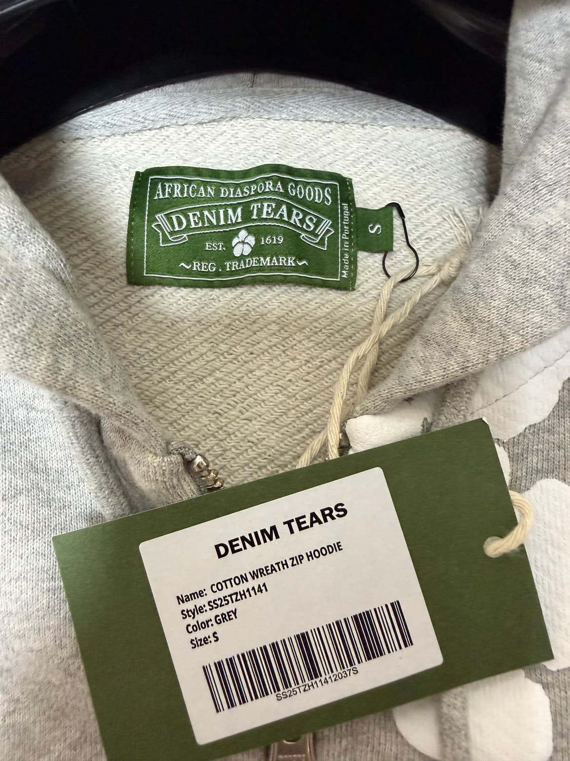 (미시착 새상품) S 데님티어스 회색 후드집업 상품이미지2