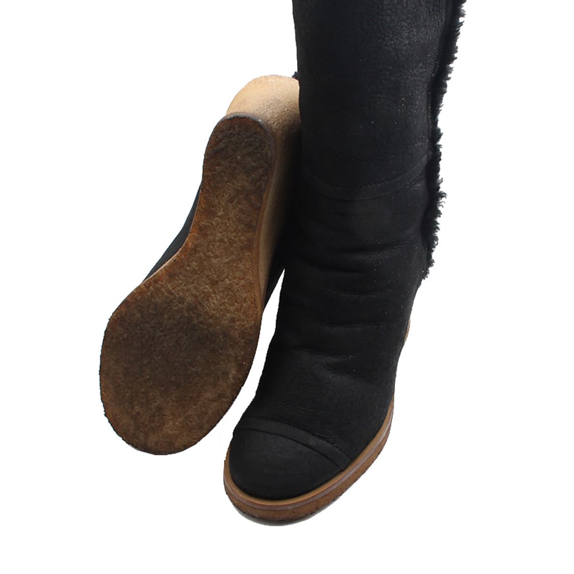 샤넬 무스탕 블랙 웨지 부츠 240 상품이미지3