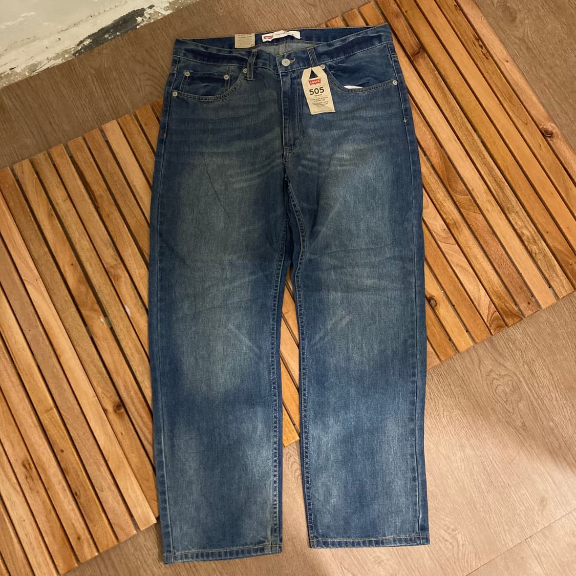 데드스탁 리바이스 505 레귤러 핏 워싱 데님 팬츠 상품이미지2