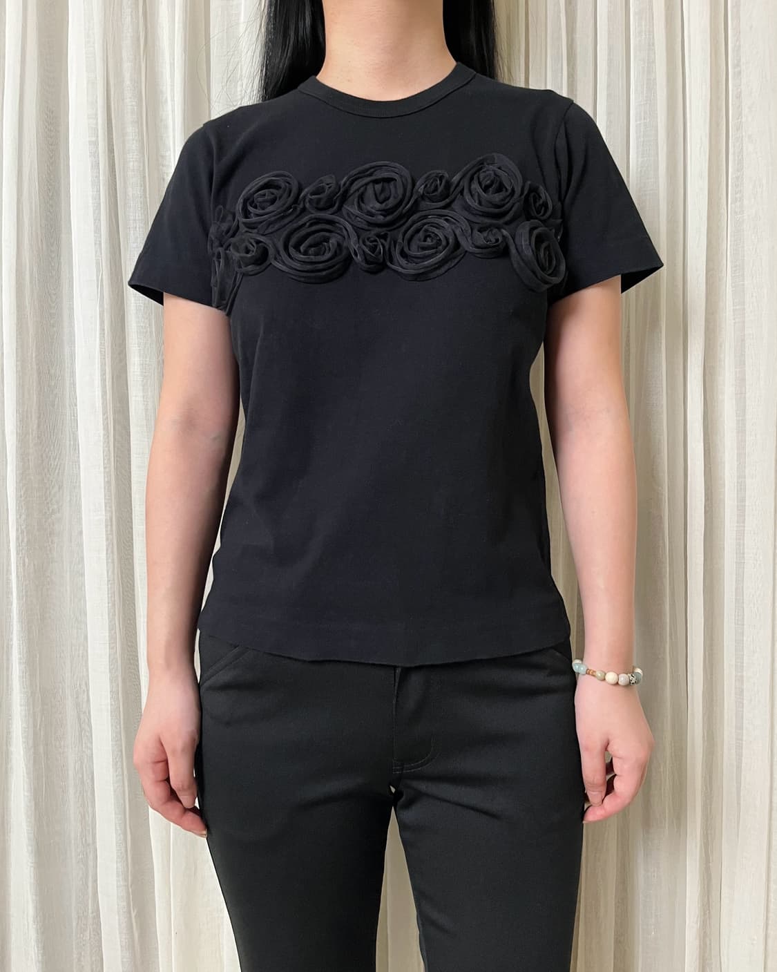 꼼데가르송 로즈 레이스 티셔츠 comme des garcons black 상품이미지8