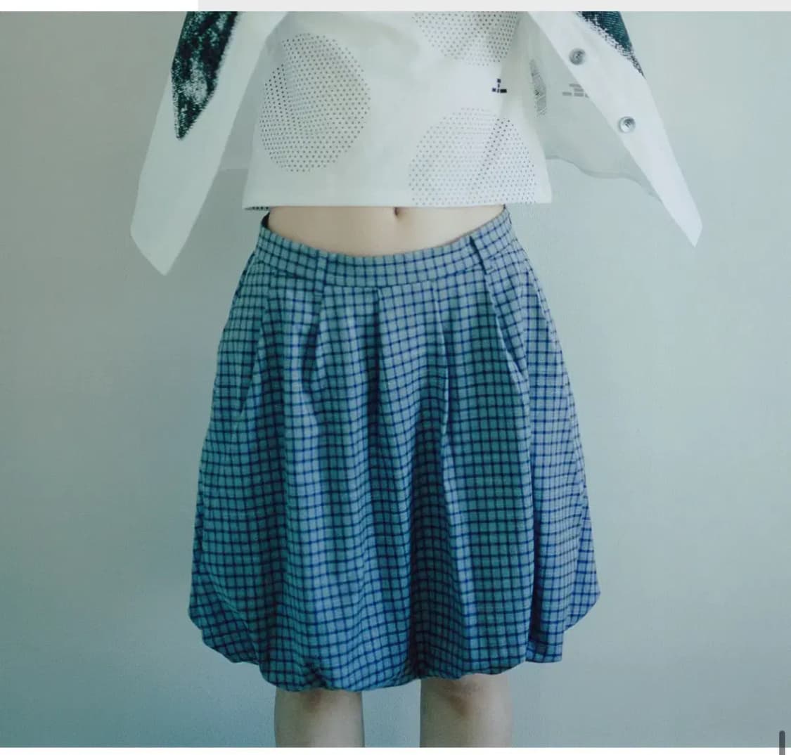 나이스고스트클럽 체크 벌룬 레이어드 스커트 팬츠 s사이즈 치마바지 상품이미지1