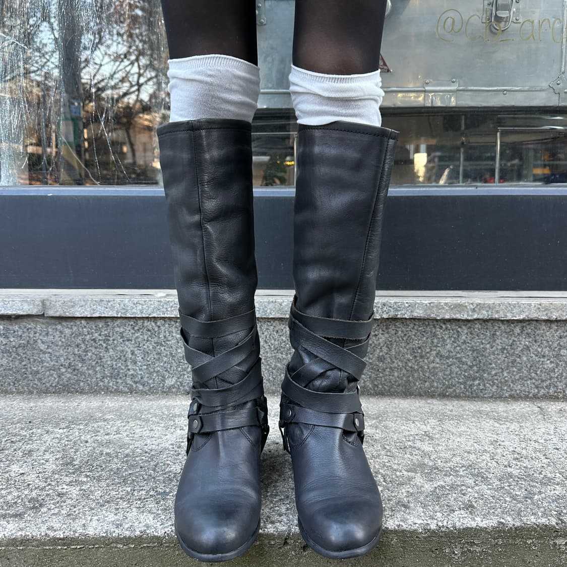 00s 미국 빈티지 가죽 본디지 롱 부츠 상품이미지7