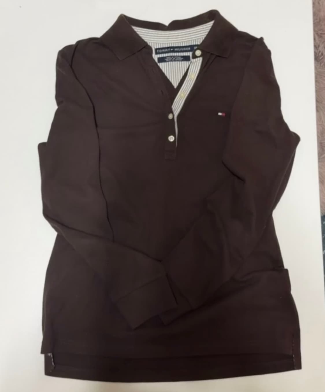 타미힐피거 초코맛 카라 롱슬리브 상품이미지1