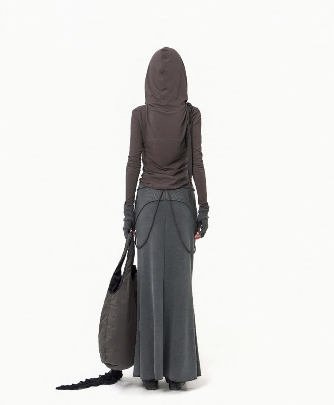 ojos Graphic Mermaid Maxi Skirt / 차콜 상품이미지3