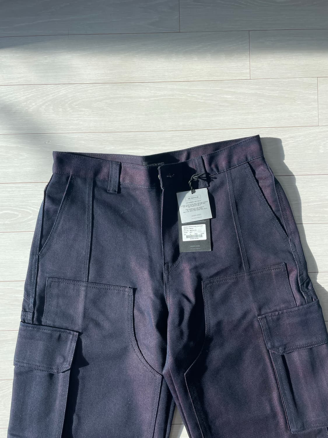 메종미네드 OBLIQUE CARPENTER WIDE PANTS NAVY 상품이미지3
