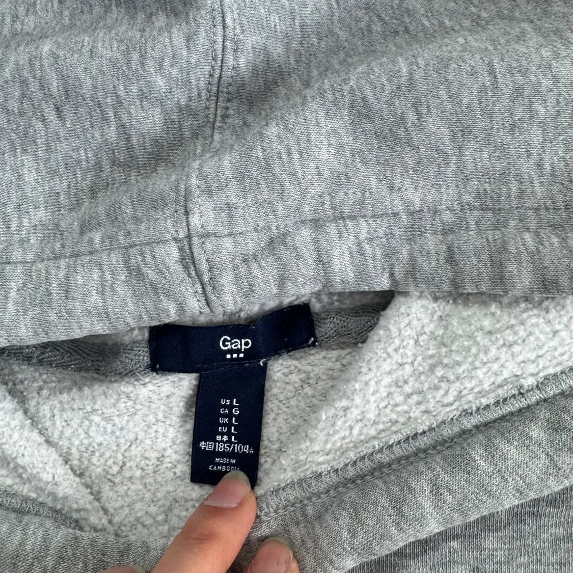Gap 갭 네이비 로고 그레이 후드티 상품이미지5