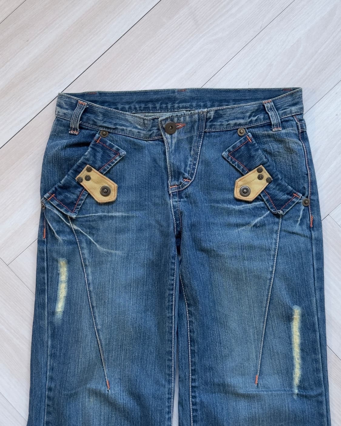 [Vintage] Y2K Metal Pocket Denim Jeans 상품이미지1